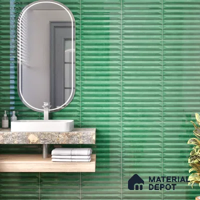 Faux Subway  Tile TL 07241 B Crayon 1002 1 ft x 1 ft Ceramic Glossy Finish - 9 mm  | 2 mm Spacer is Mandatory | Please Expect a Slight Variation of Pattern (Sample)